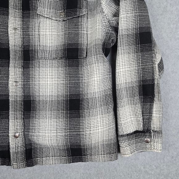 The North Face Jacket Mens Size XXL Black Plaid Heavyweight Shacket Snap Buttons - Picture 6 of 16